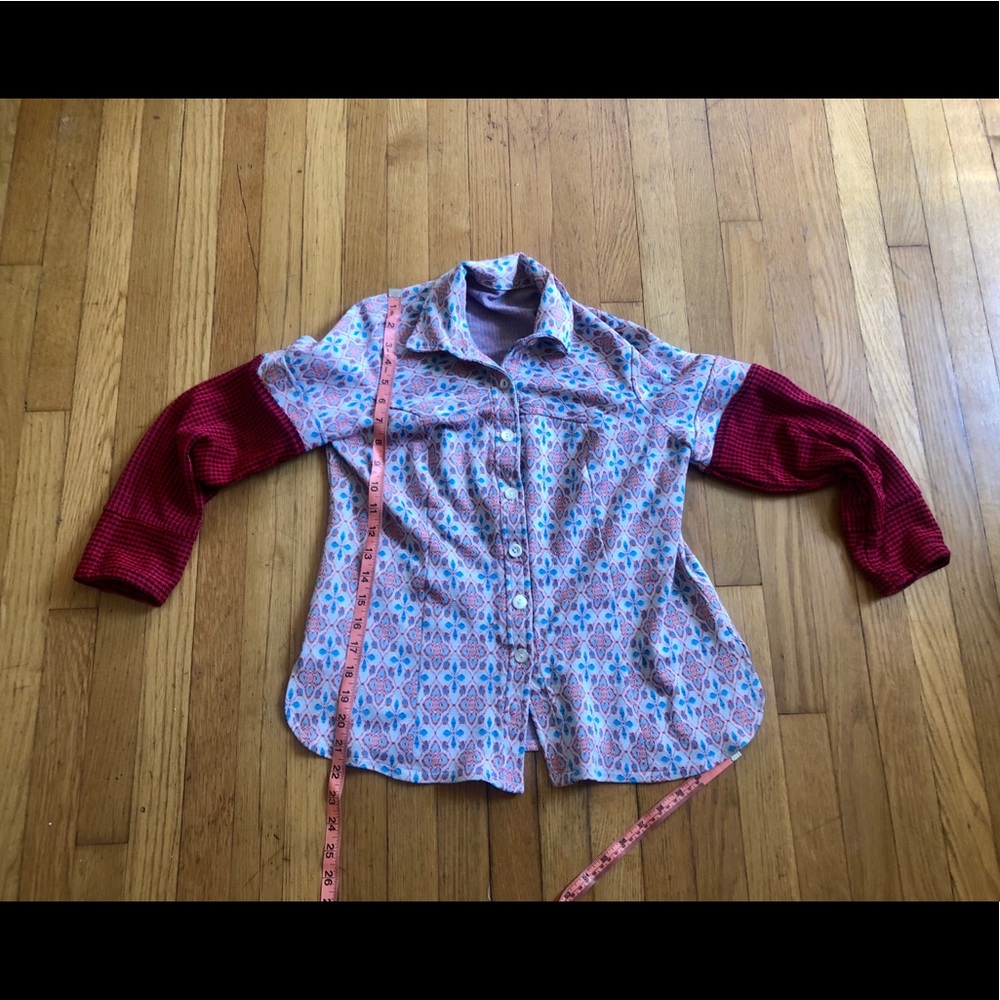 60s Vintage Polyester Two Toned Top - Picture 6 of 7